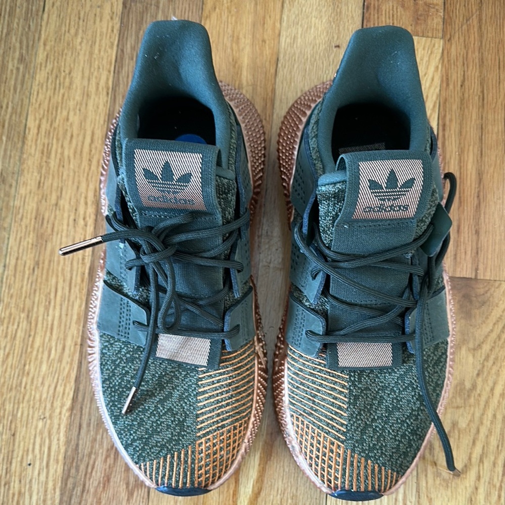 Adidas Kids Green and Tan Sneakers
